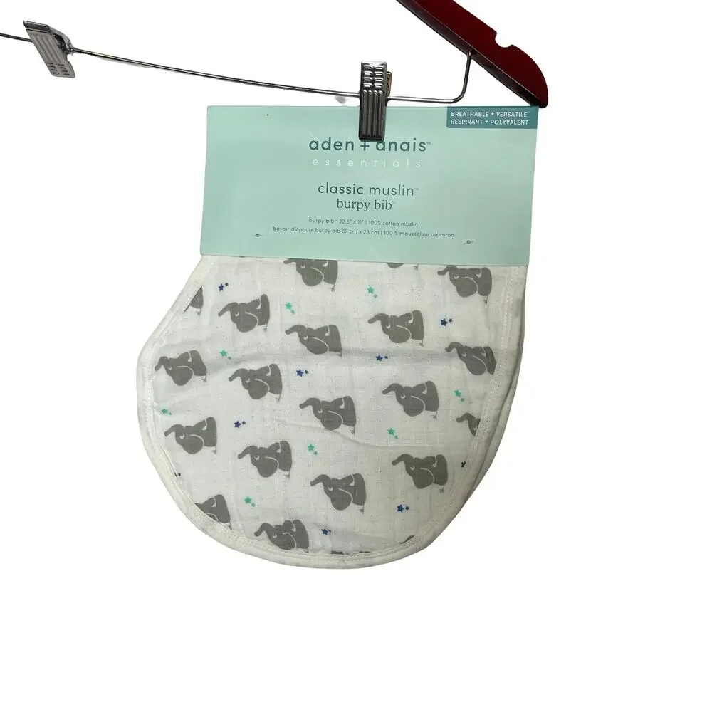 Aden + Anais Essentials Classic Muslin Burpy Bib made of 100% cotton muslin